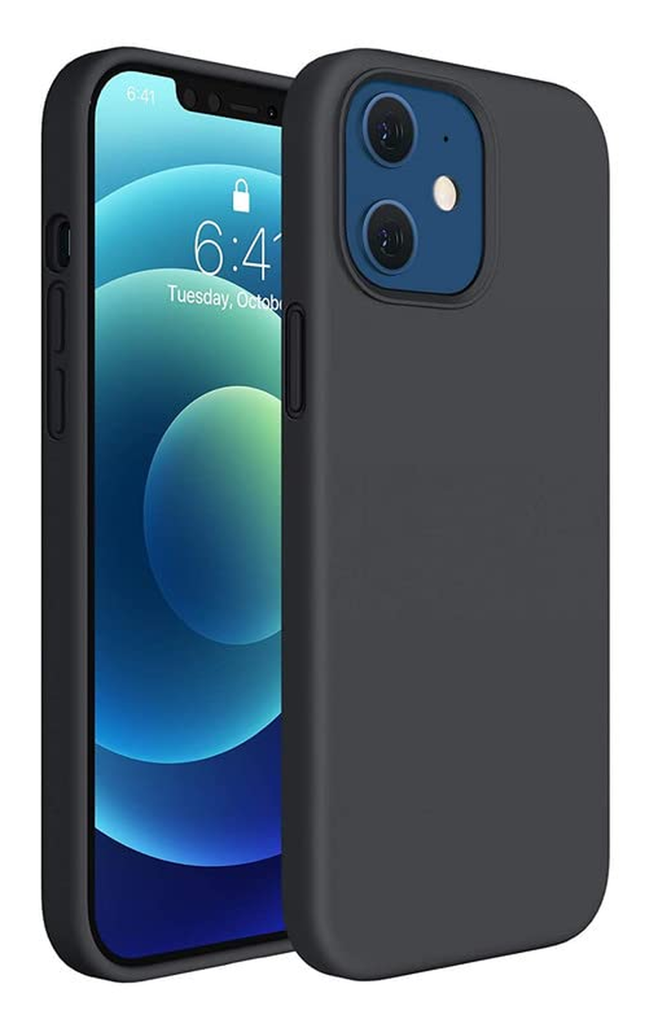 Apple iPhone 12 / 12 Pro Hoesje Dun TPU Matte Back Cover Zwart afbeelding 1