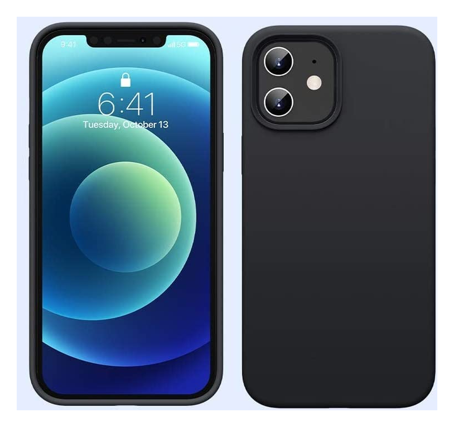 Apple iPhone 12 / 12 Pro Hoesje Dun TPU Matte Back Cover Zwart afbeelding 2