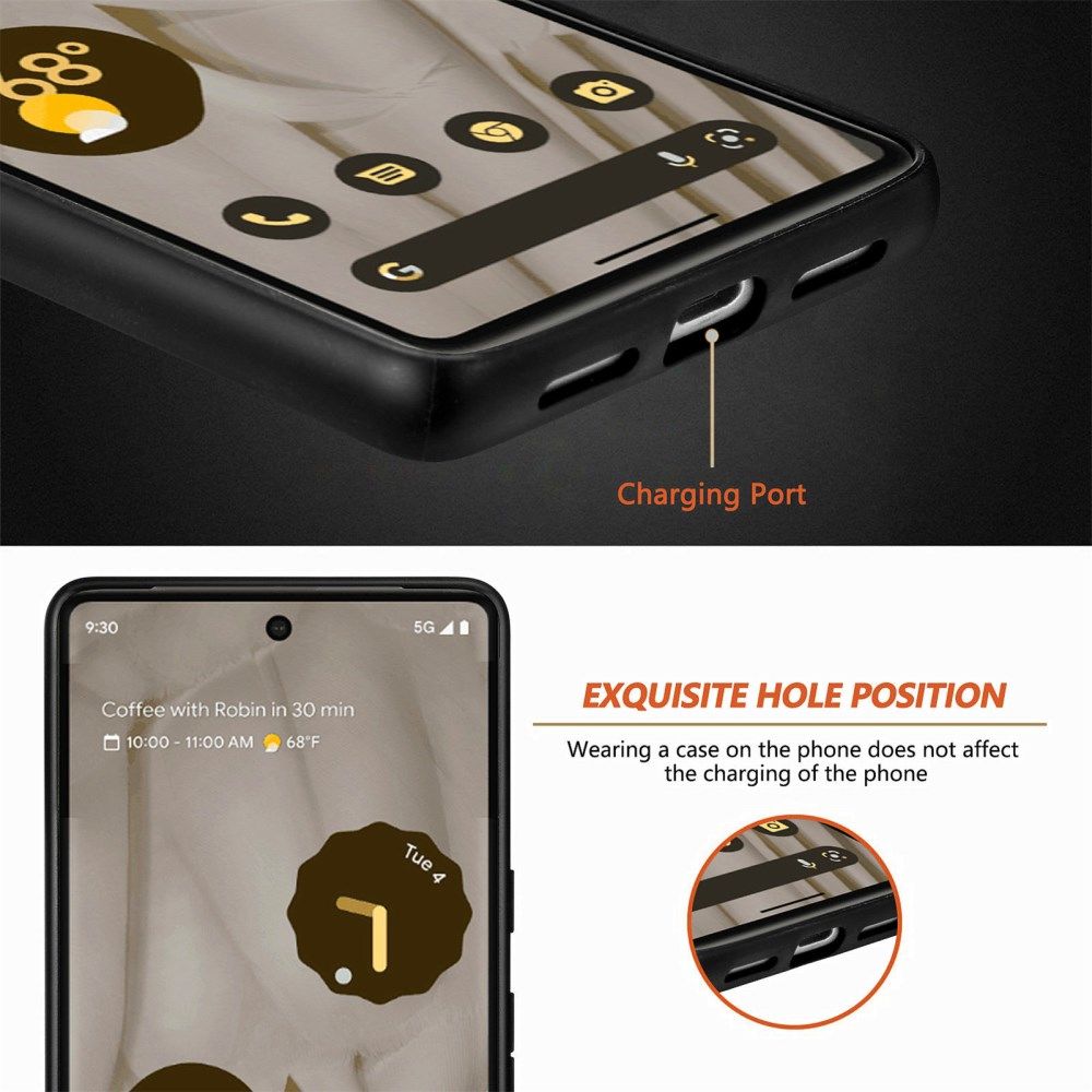 Google Pixel 7a Hoesje Carbon Fiber Back Cover Zwart afbeelding 5