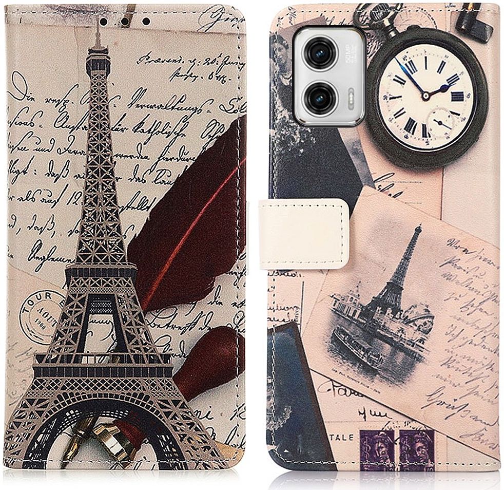 Motorola Moto G73 Hoesje Portemonnee Book Case Eiffel Toren afbeelding 1