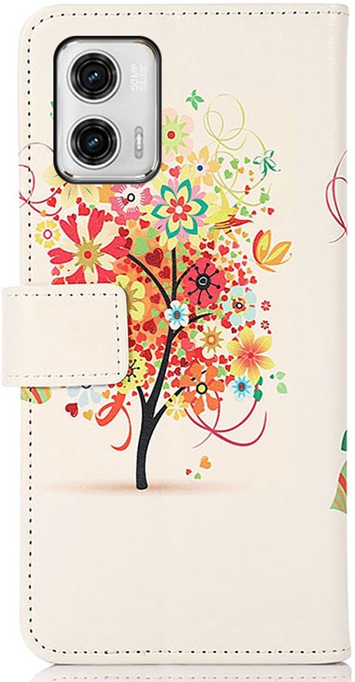 Motorola Moto G73 Hoesje Portemonnee Book Case Boom Print afbeelding 6