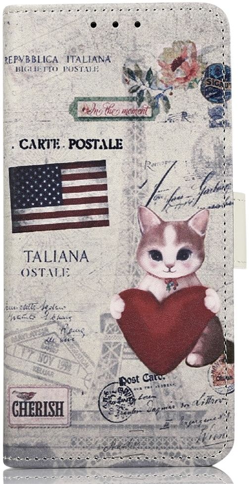 Motorola Moto G73 Hoesje Portemonnee Book Case Kat Print afbeelding 5