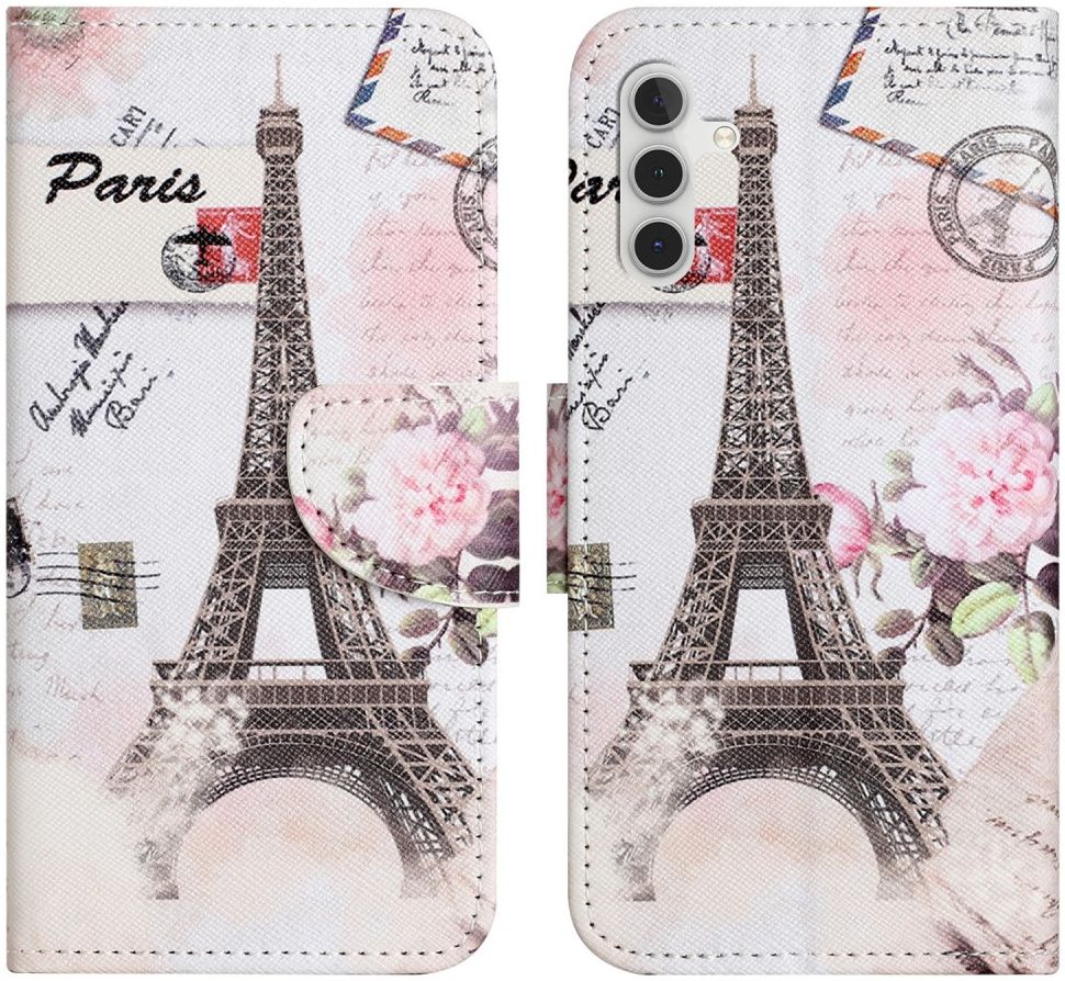 Samsung Galaxy A24 Hoesje Portemonnee Book Case Eiffeltoren Print afbeelding 3