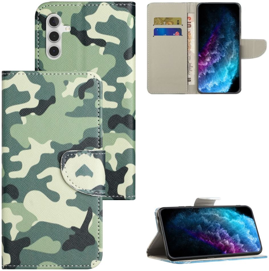 Samsung Galaxy A24 Hoesje Portemonnee Book Case Camo Print afbeelding 6