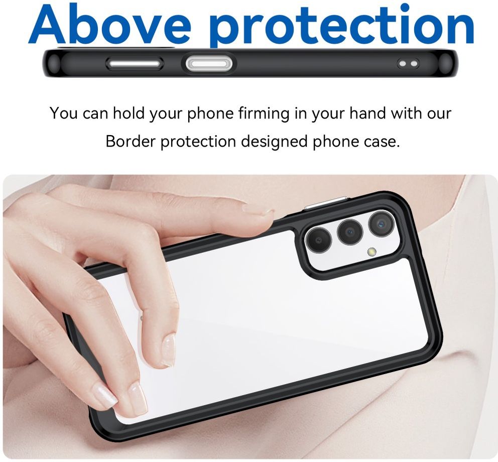 Samsung Galaxy A24 Hoesje Hybride Back Cover Zwart afbeelding 3