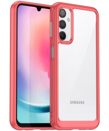 Samsung Galaxy A24 Hoesje Hybride Back Cover Rood Hoesjes