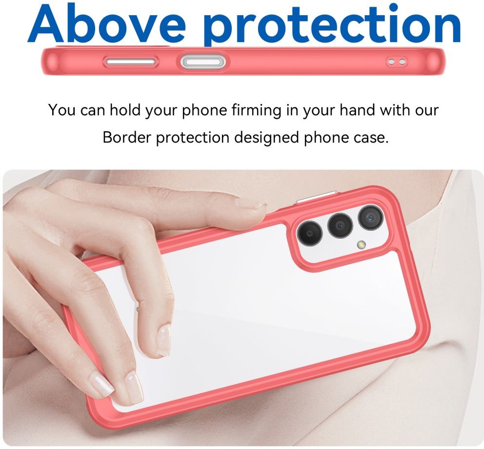 Samsung Galaxy A24 Hoesje Hybride Back Cover Rood afbeelding 3