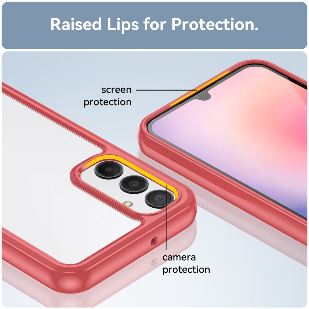 Samsung Galaxy A24 Hoesje Hybride Back Cover Rood afbeelding 7
