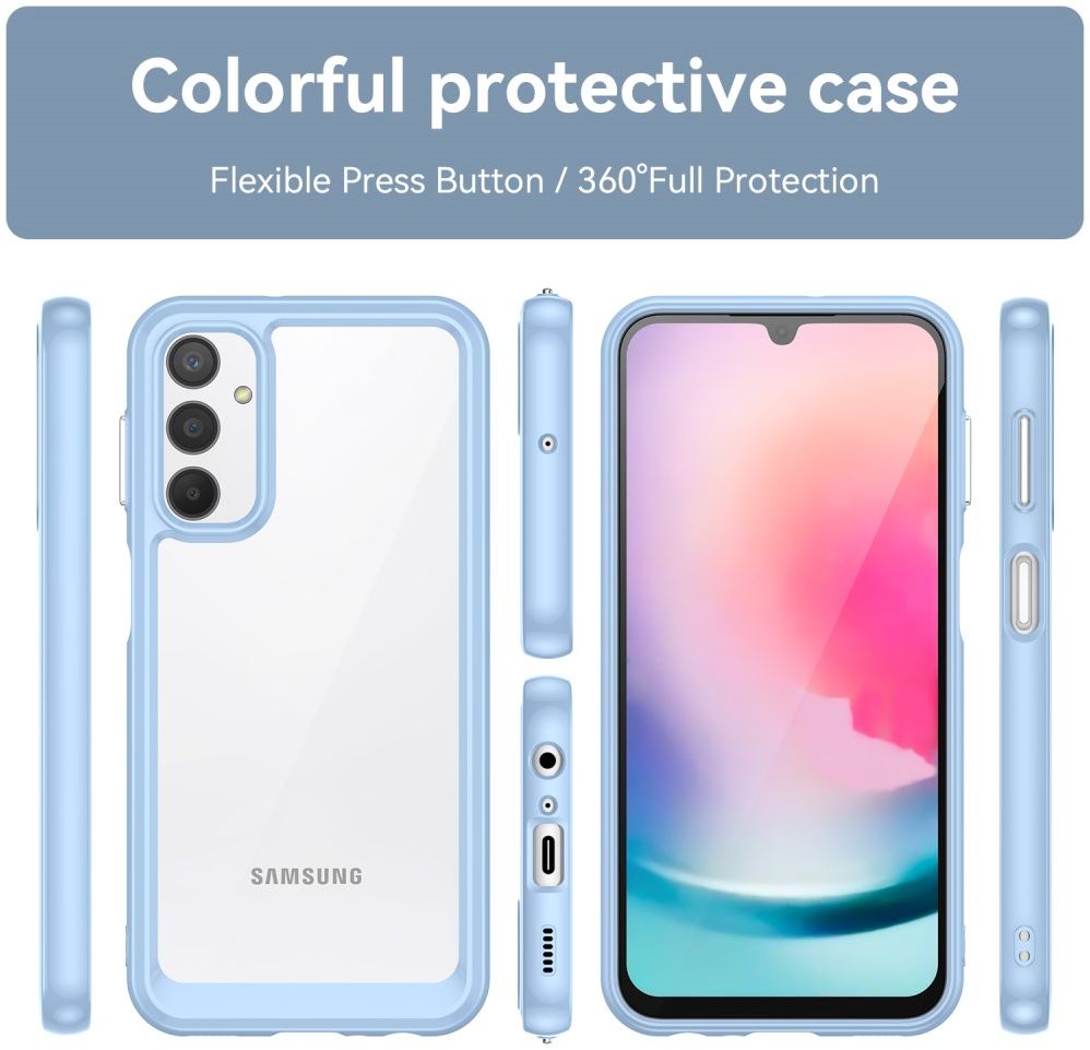 Samsung Galaxy A24 Hoesje Hybride Back Cover Blauw afbeelding 6