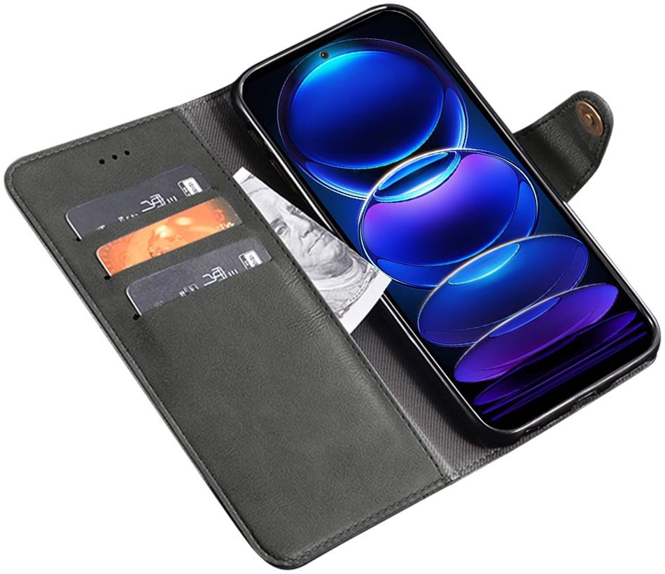 Xiaomi Redmi A1 A2 Hoesje Wallet Book Case Kunstleer Zwart afbeelding 1