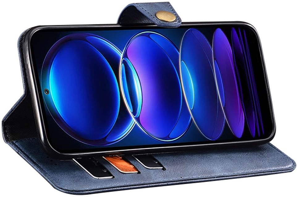 Xiaomi Redmi A1 / A2 Hoesje Wallet Book Case Kunstleer Blauw afbeelding 3