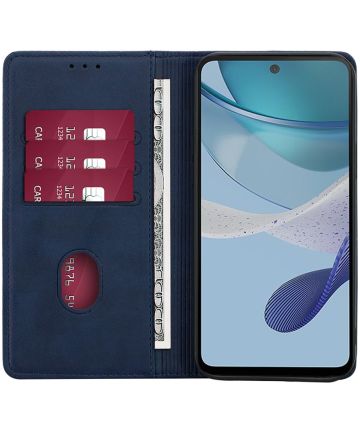 Motorola Moto G73 Hoesje Wallet Book Case Kunstleer Blauw Hoesjes