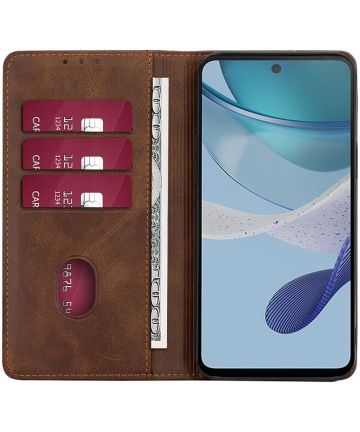 Motorola Moto G73 Hoesje Wallet Book Case Kunstleer Bruin Hoesjes
