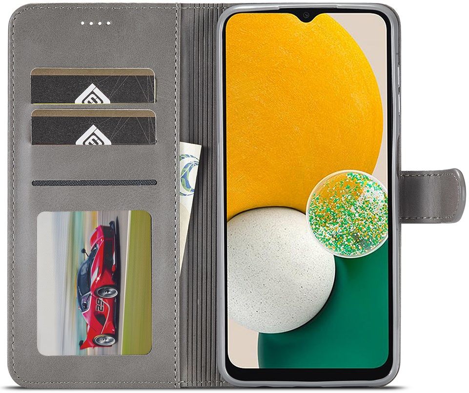 LC.IMEEKE Samsung Galaxy A24 Hoesje Portemonnee Book Case Grijs afbeelding 1