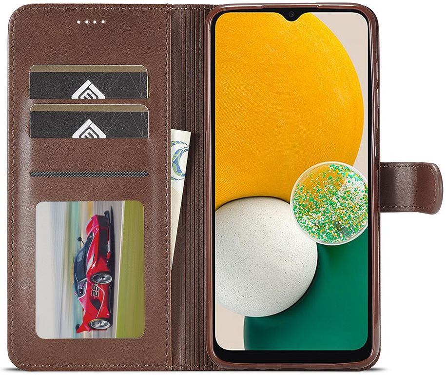 LC.IMEEKE Samsung Galaxy A24 Hoesje Portemonnee Book Case Bruin afbeelding 1