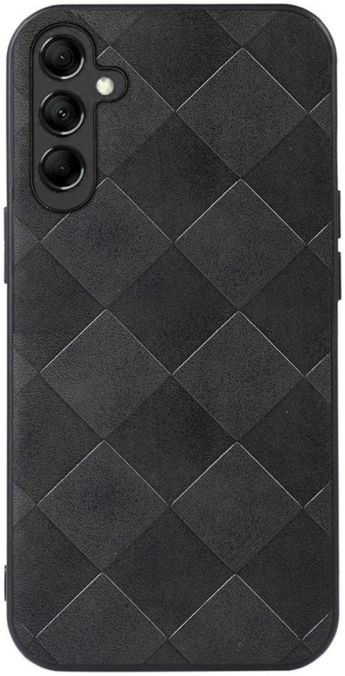 Samsung Galaxy A24 Hoesje met Kunstleer Coating Back Cover Zwart afbeelding 1
