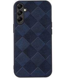 Samsung Galaxy A24 Hoesje met Kunstleer Coating Back Cover Blauw
