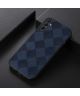 Samsung Galaxy A24 Hoesje met Kunstleer Coating Back Cover Blauw