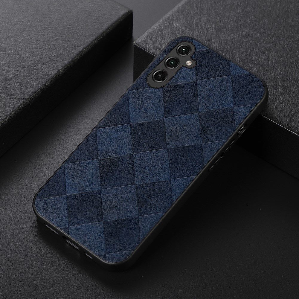 Samsung Galaxy A24 Hoesje met Kunstleer Coating Back Cover Blauw afbeelding 2