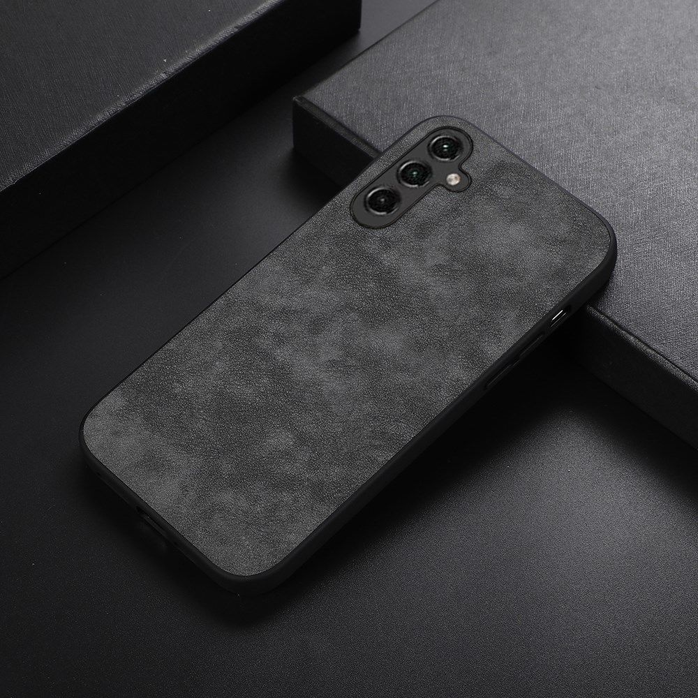 Samsung Galaxy A24 Hoesje met Kunstleer Coating Back Cover Grijs afbeelding 2