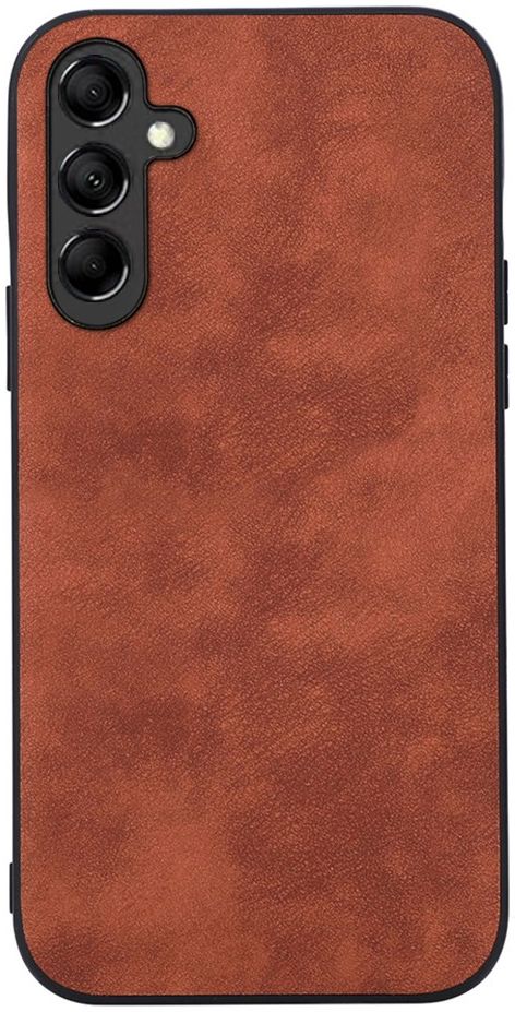 Samsung Galaxy A24 Hoesje met Kunstleer Coating Back Cover Bruin afbeelding 1