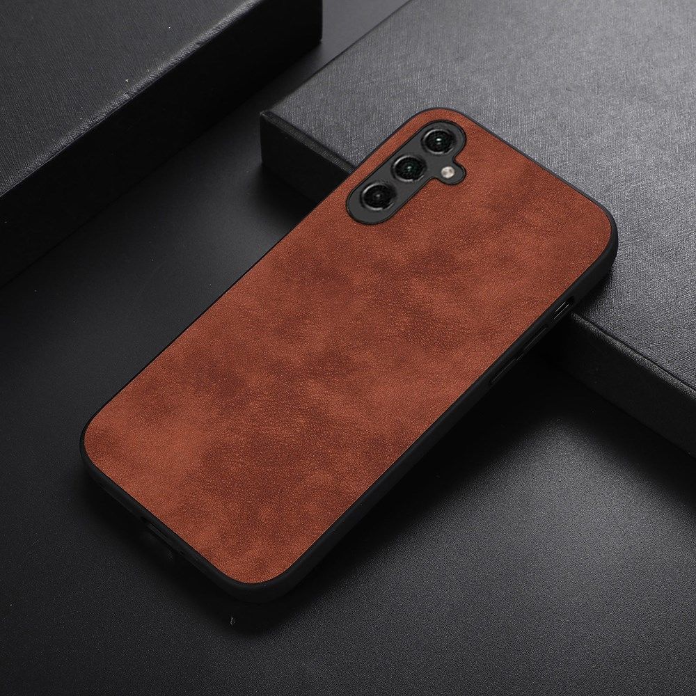 Samsung Galaxy A24 Hoesje met Kunstleer Coating Back Cover Bruin afbeelding 2