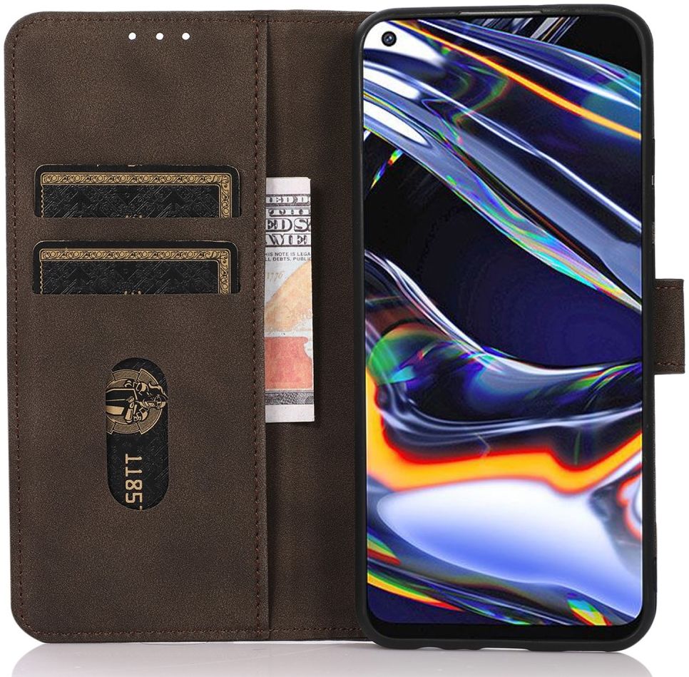 KHAZNEH Google Pixel 7a Hoesje Retro Wallet Book Case Bruin afbeelding 1