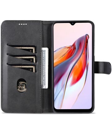 AZNS Xiaomi Redmi 12C Hoesje Wallet Book Case Kunstleer Zwart Hoesjes