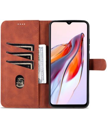 AZNS Xiaomi Redmi 12C Hoesje Wallet Book Case Kunstleer Bruin Hoesjes