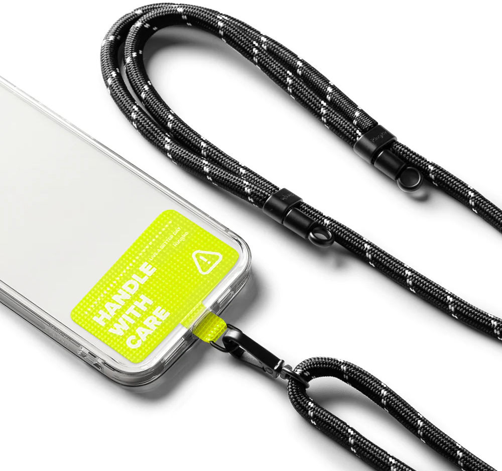 Ringke Holder Link Strap Groen - Universeel Telefoon Koord Zwart / Wit afbeelding 2