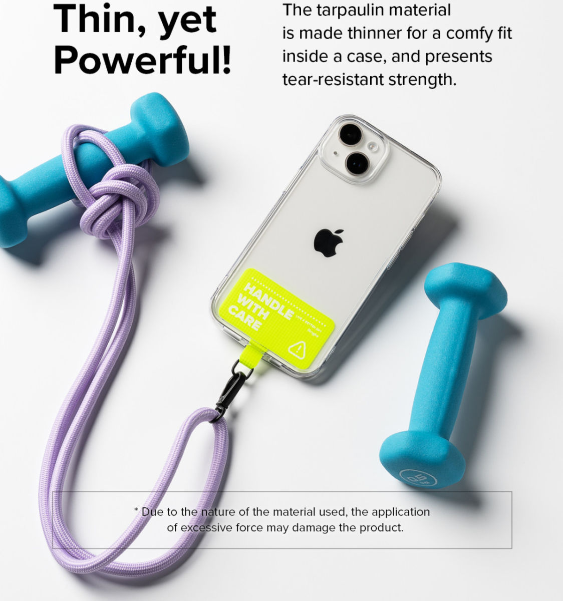 Ringke Holder Link Strap Geel - Universeel Telefoon Koord Khaki / Wit afbeelding 3