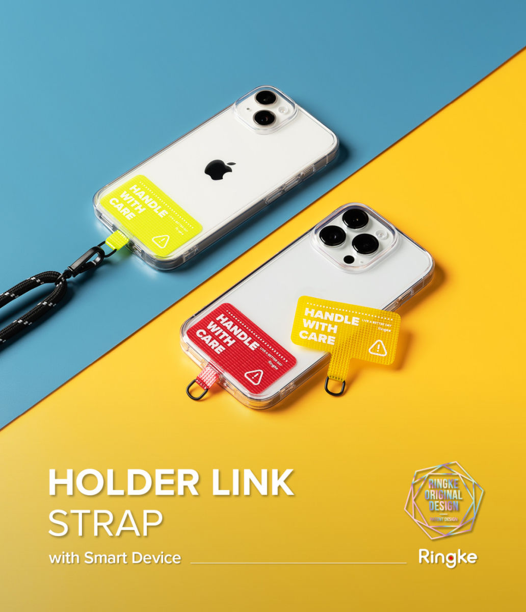 Ringke Holder Link Strap Rood - Universeel Telefoon Koord Khaki / Wit afbeelding 13