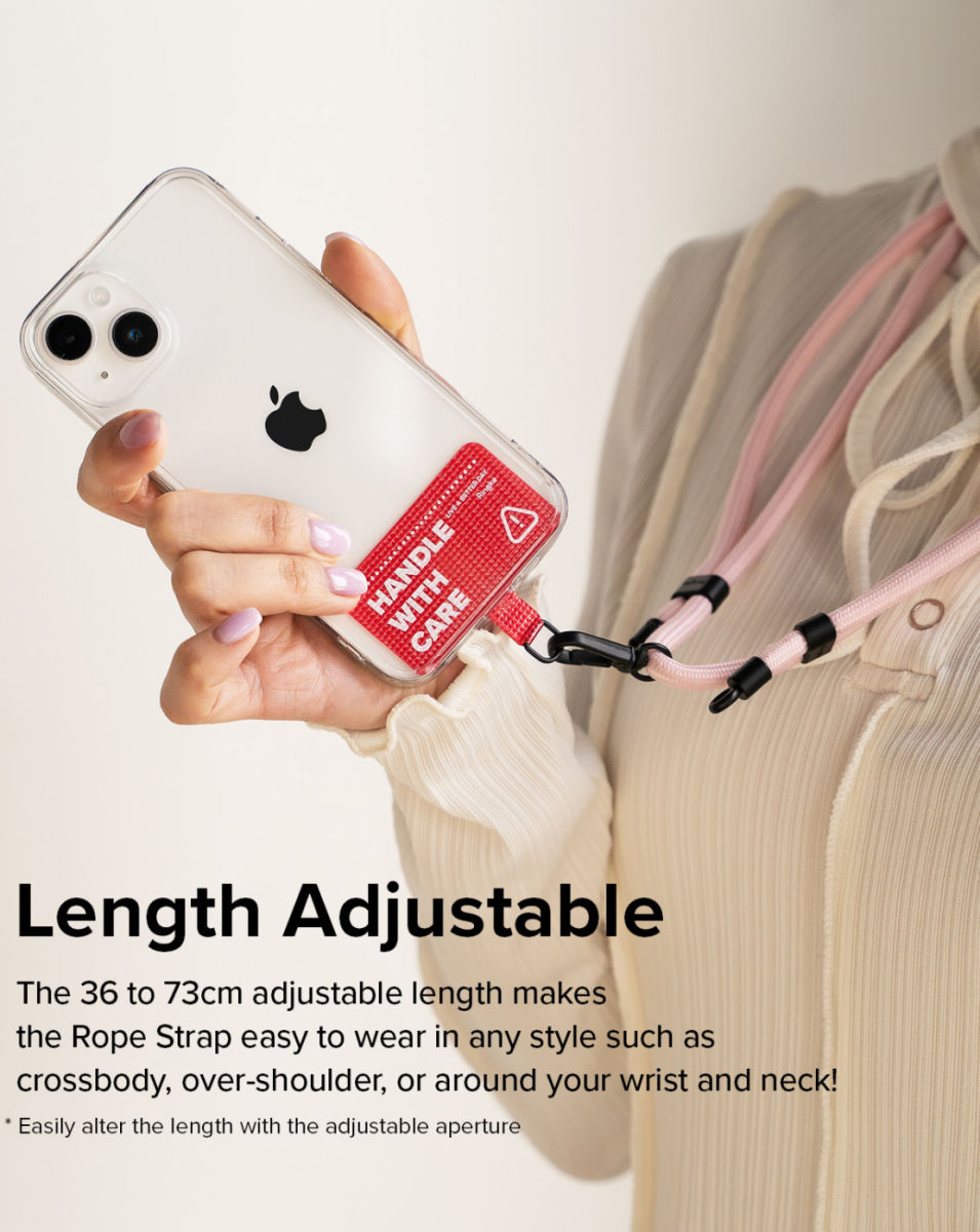 Ringke Holder Link Strap Rood - Universeel Telefoon Koord Khaki / Wit afbeelding 4