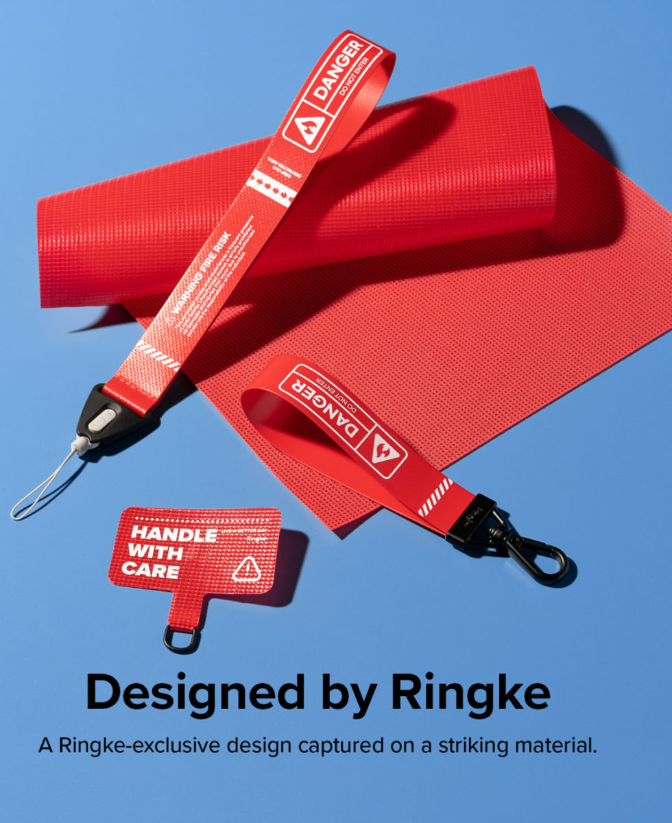 Ringke Holder Link Strap Rood - Universeel Telefoon Koord Khaki / Wit afbeelding 8