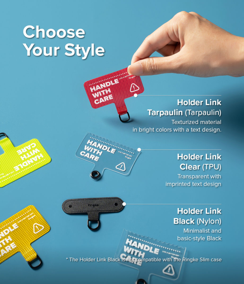 Ringke Holder Link Strap Rood - Universeel Telefoon Koord Khaki / Wit afbeelding 9