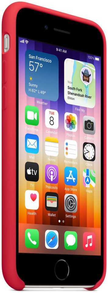 Origineel Apple iPhone SE (2022 / 2020) Hoesje Silicone Case Rood afbeelding 3