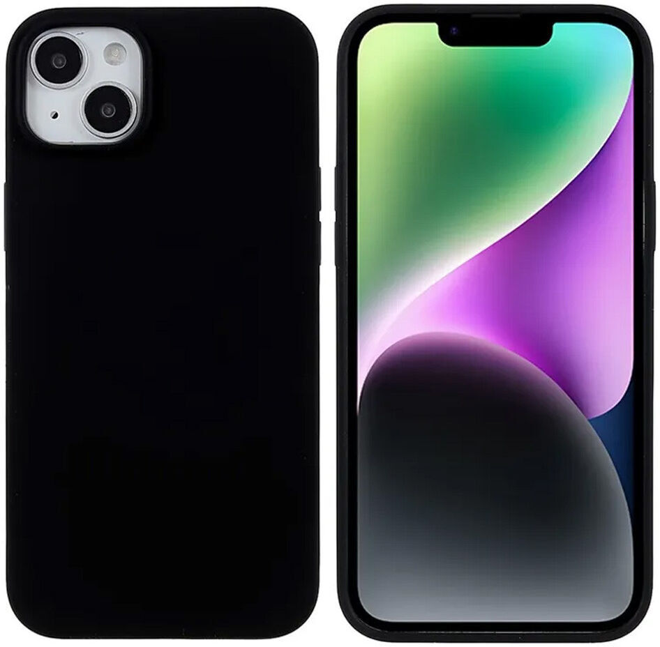Apple iPhone 14 Plus Hoesje Dun TPU Matte Back Cover Zwart afbeelding 2