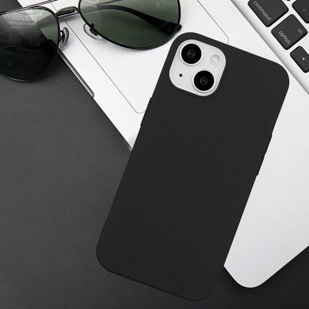Apple iPhone 14 Plus Hoesje Dun TPU Matte Back Cover Zwart afbeelding 5