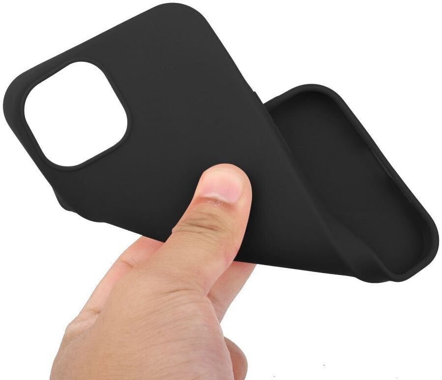 Apple iPhone 14 Plus Hoesje Dun TPU Matte Back Cover Zwart afbeelding 6