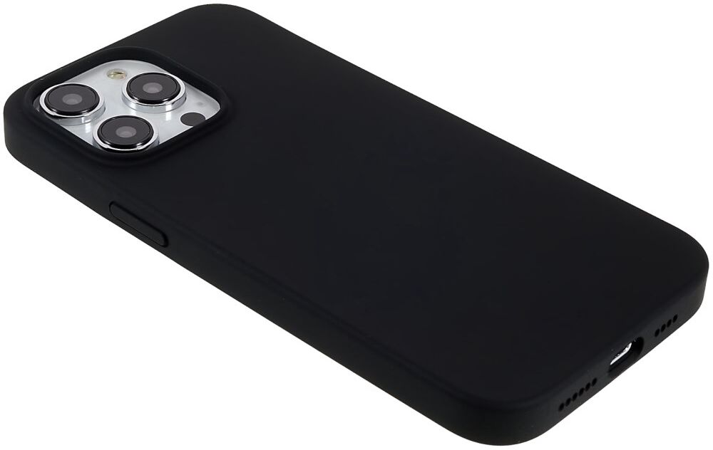 Apple iPhone 14 Pro Max Hoesje Dun TPU Matte Back Cover Zwart afbeelding 6