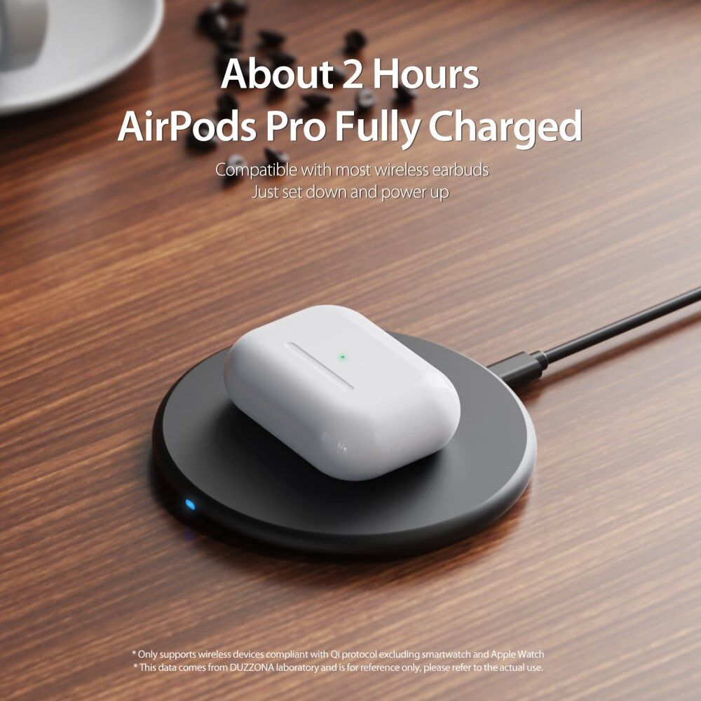 Duzzona W11 15W Draadloze Fast Charge Oplader met USB-C Kabel 1M Zwart afbeelding 10