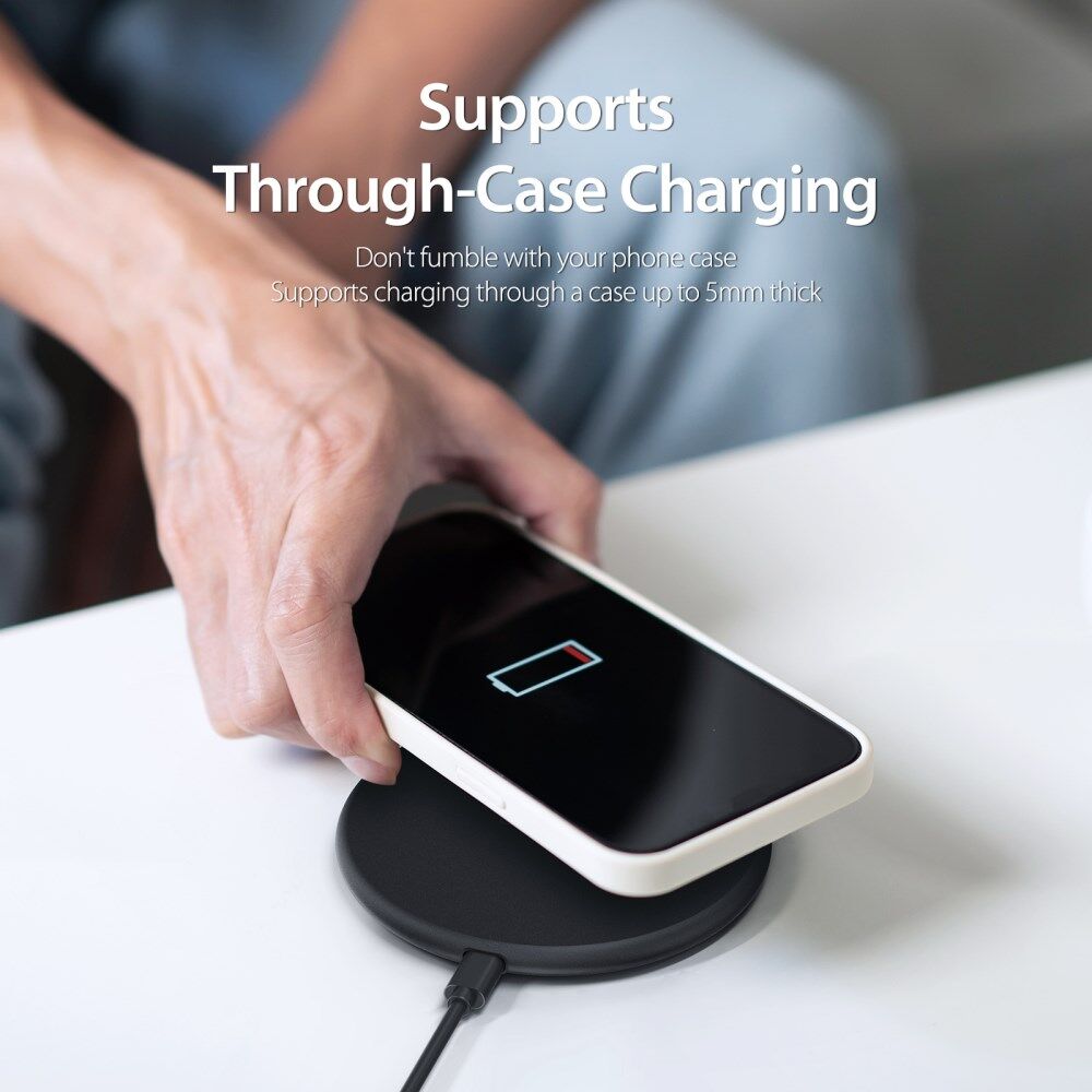 Duzzona W11 15W Draadloze Fast Charge Oplader met USB-C Kabel 1M Zwart afbeelding 4