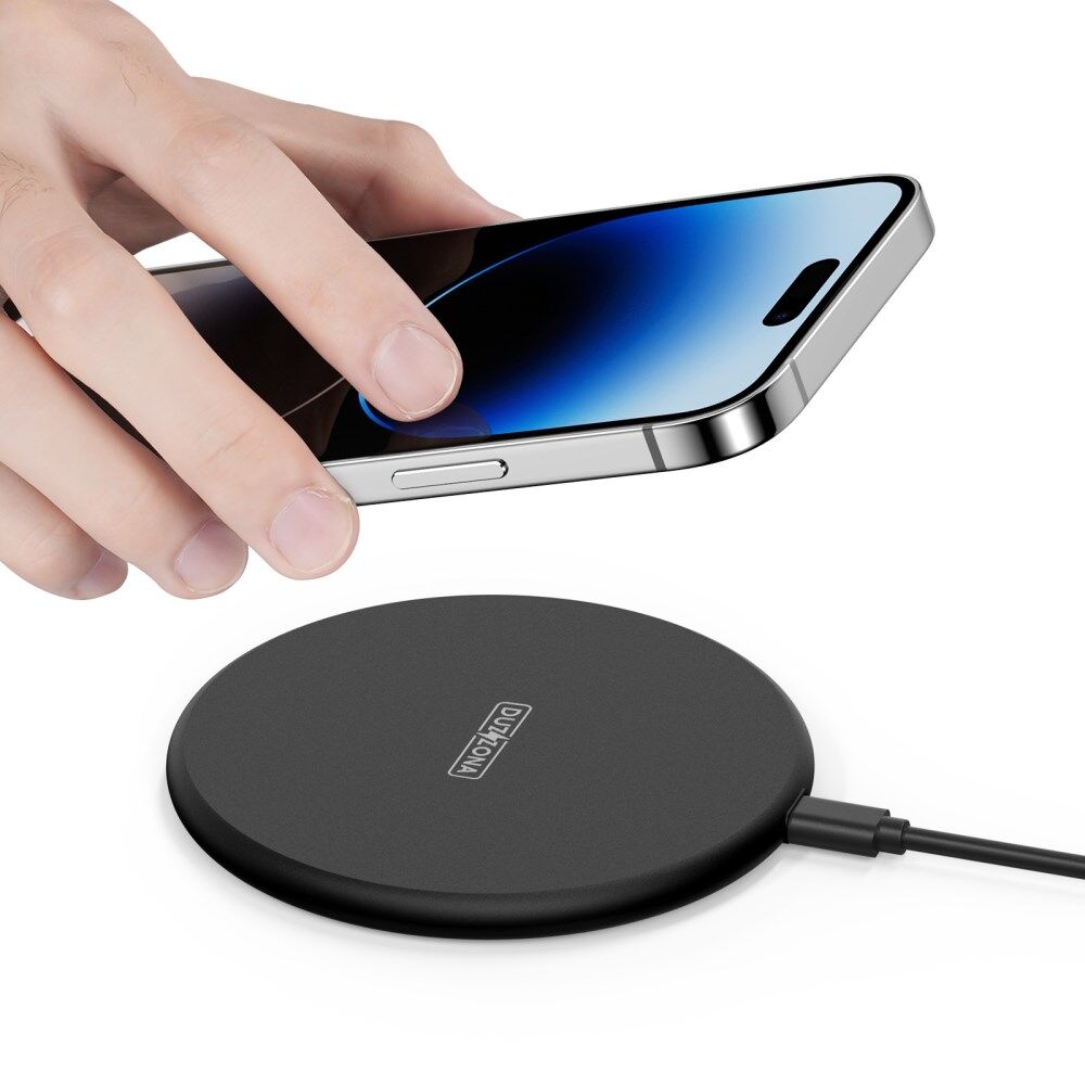 Duzzona W11 15W Draadloze Fast Charge Oplader met USB-C Kabel 1M Zwart afbeelding 2