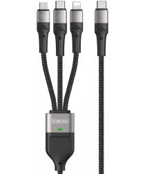 Duzzona 5A USB-C naar USB-C/Lightning /MicroUSB Kabel 100W 1.3M Zwart