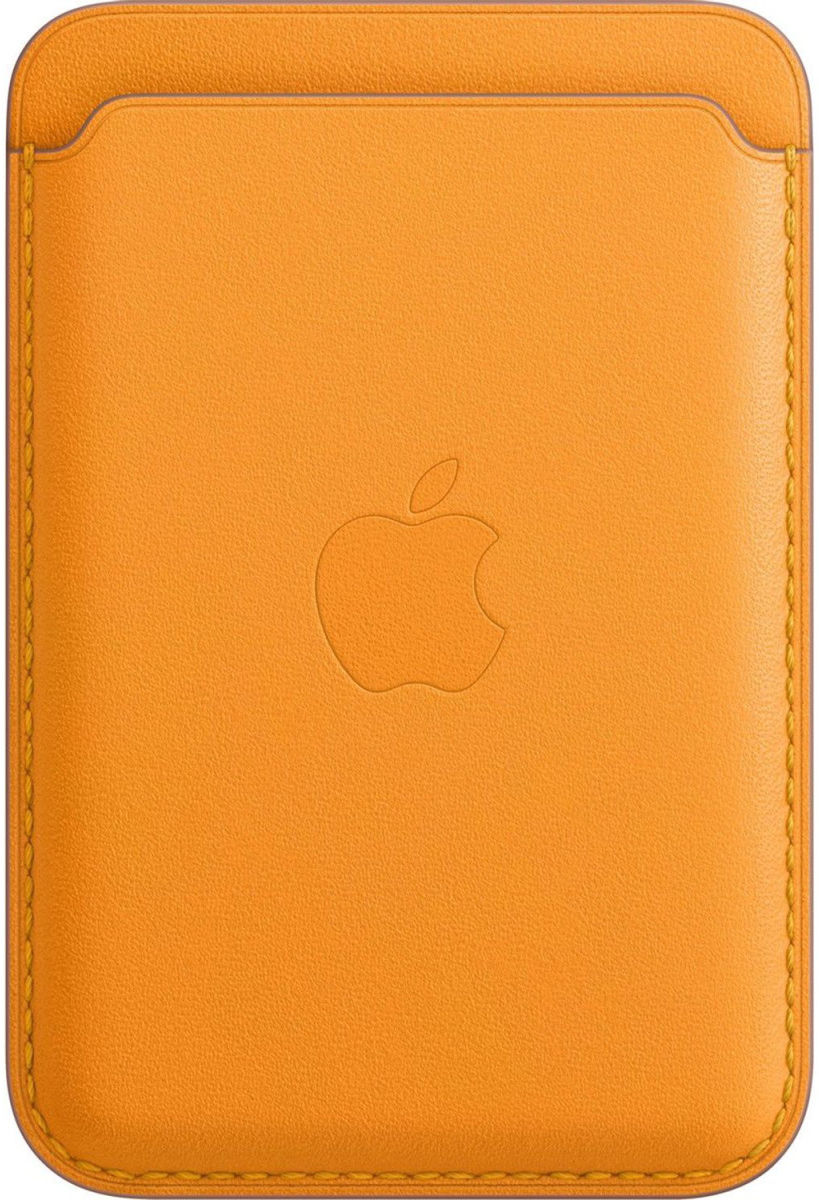 Originele Apple Leather Wallet MagSafe Kaarthouder/Portemonnee Oranje afbeelding 2