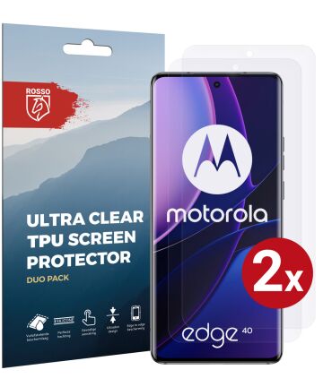 Rosso Motorola Edge 40 Screen Protector Ultra Clear Duo Pack Screen Protectors