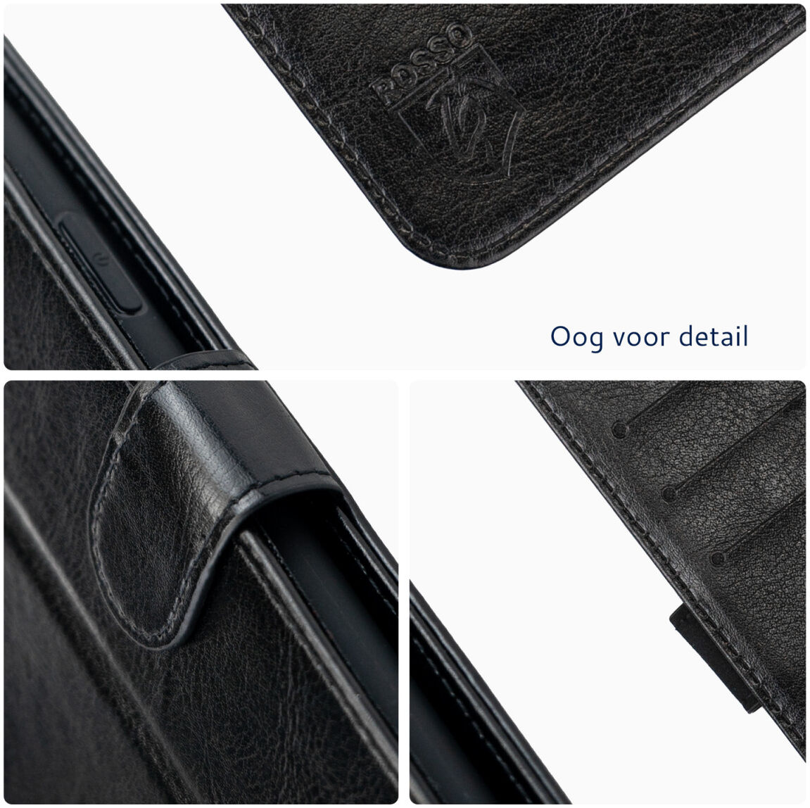 Rosso Element Oppo A58 5G / A78 Hoesje Book Cover Wallet Zwart afbeelding 5