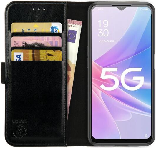 Rosso Element Oppo A58 5G / A78 Hoesje Book Cover Wallet Zwart afbeelding 1