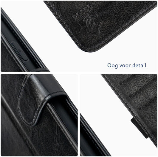 Rosso Element Oppo A58 5G / A78 Hoesje Book Cover Wallet Zwart afbeelding 5