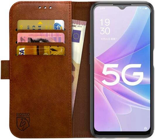 Rosso Element Oppo A58 5G / A78 Hoesje Book Cover Wallet Bruin afbeelding 1